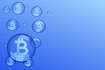 bitcoin bubble market decline concept background