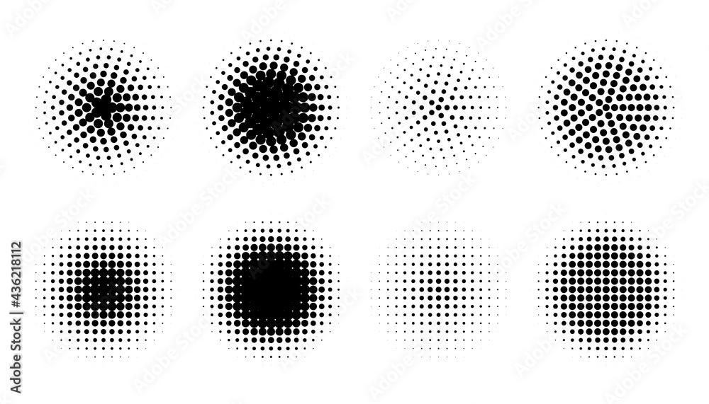 Sticker abstract grunge halftone distorted shapes background design