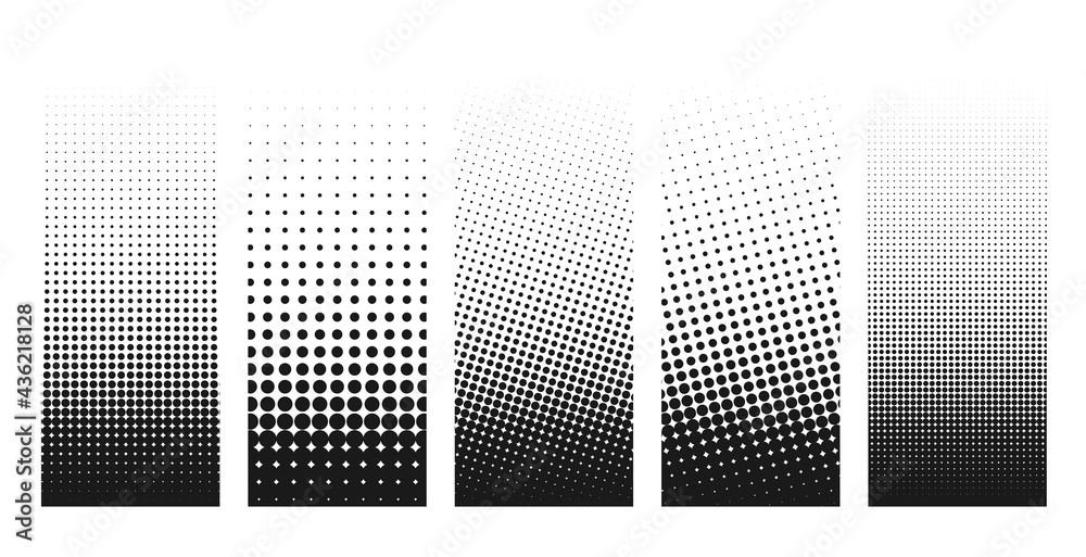 Sticker abstract grunge halftone distorted shapes background design