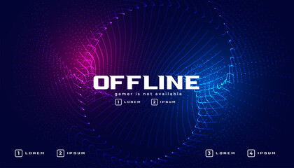 offline gaming banner in particle style - obrazy, fototapety, plakaty