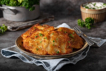 Original latkes with garlic
