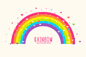 Fototapeta premium cute rainbow background with hearts background