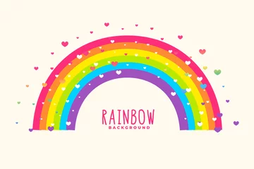 Foto op Canvas cute rainbow background with hearts background © starlineart