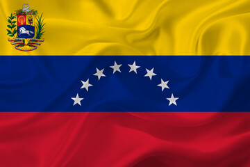 3D Flag of Venezuela on fabric