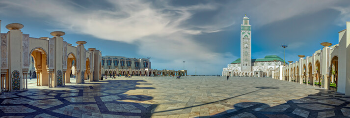 Moschee Hassan II Casablanca  Panorama - obrazy, fototapety, plakaty