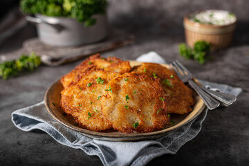 Original latkes with garlic