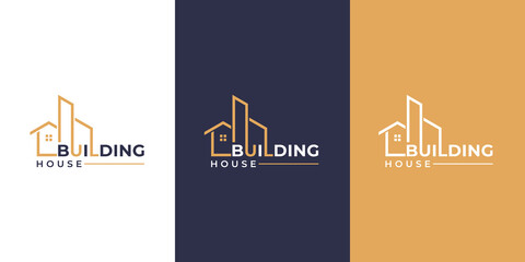 Collection of building architecture sets, real estate logo design symbols.