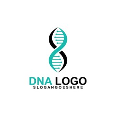 DNA vector logo design template. Structure molecule, Chromosome icon. Pictogram of Dna vector, genetic sign, elements