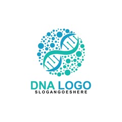 DNA vector logo design template. Structure molecule, Chromosome icon. Pictogram of Dna vector, genetic sign, elements