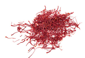 Naklejka premium Pile of saffron threads an isolated on white background