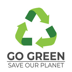 go green recycle icon set collection