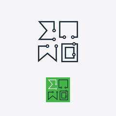 ECOM Letter ICON vector design illustration