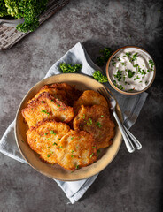 Original latkes with garlic