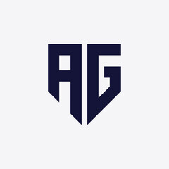 Letter A G Shield vector design illustration