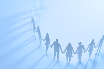 手をつなぐ人のシルエット