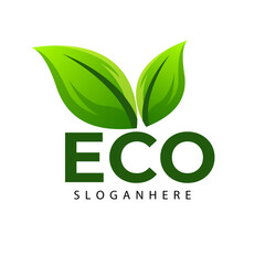 ECO leaf nature logo concept	
