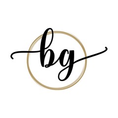 Simple stylish Initial Letter BG Logo designs Symbol