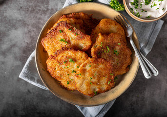 Original latkes with garlic