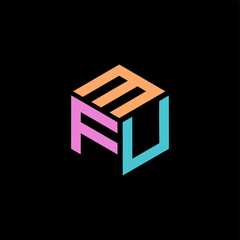 Hexagon logo with the letters MFU design
