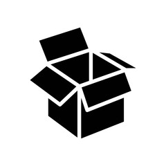 carton box glyph icon vector. carton box sign. isolated contour symbol black illustration - obrazy, fototapety, plakaty
