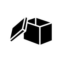 storaging goods box glyph icon vector. storaging goods box sign. isolated contour symbol black illustration - obrazy, fototapety, plakaty