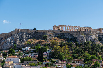 Panorama of the Acropolis in Athens, Greece. 