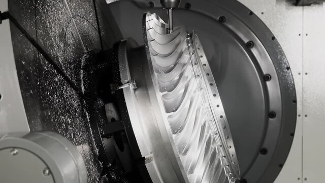 processing of a part on a vertical milling machining center