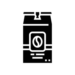 coffee box glyph icon vector. coffee box sign. isolated contour symbol black illustration - obrazy, fototapety, plakaty