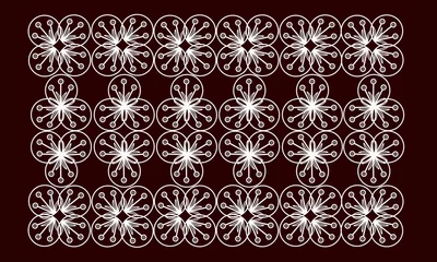 Tafelkleed White lace from circles and lines on a dark brown background for textiles, paper, tiles © Валентина Андреева