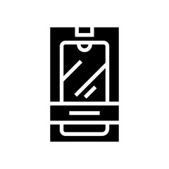mobile phone box glyph icon vector. mobile phone box sign. isolated contour symbol black illustration - obrazy, fototapety, plakaty