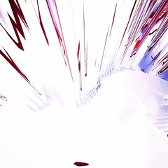 Background of glitch manipulations with 3D effect. Abstract flow of crystals  on white background. It can be used for web design and visualization of music