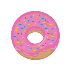 Sweet donuts with pink caramel. Пончик с розовой карамелью.