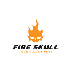 vector design fire skull logo. logo template