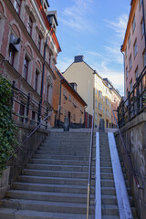 Fototapeta na wymiar Ramp for wheelchair and trolley in Oslo, Norway
