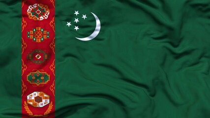 Turkmenistan flag waving 4k  - obrazy, fototapety, plakaty