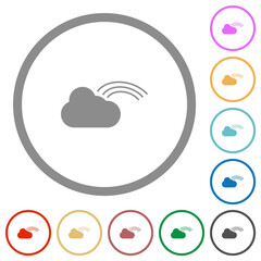 Rainbow weather flat icons with outlines