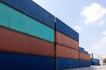 Fototapeta premium Shipping container site warehouse storage