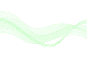 Abstract green wavy lines. Abstract template background