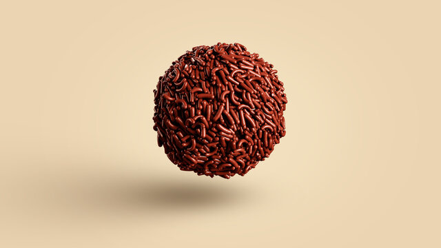Chocolate brigadeiro with sprinkles, Brazilian candy