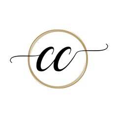 Fototapeta premium Simple stylish Initial Letter CC Logo designs Symbol