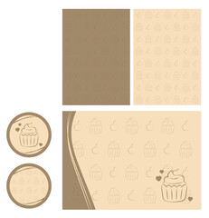 Set of cupcake design in vector