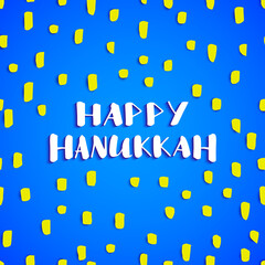 Happy Hanukkah quote, design for greeting card, poster, invitation