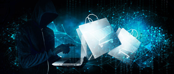 hacker makes online purchases through hacking