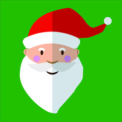 santa claus icon on a green background