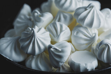 Homemade merengue on plate