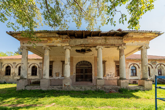 Bocar, Serbia - May 04, 2021: Hertelendi - Bajic Castle was built at the beginning of the 19th century in the style of classicism in the village Bocar.