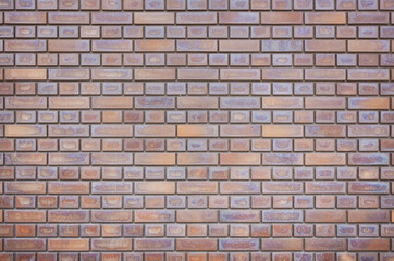 Empty texture background of dull red brown brick wall. Home, office, cafe, restaurant design backdrop.
