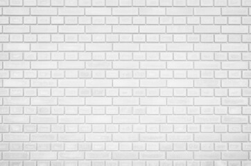 Empty texture background of white brick wall. Home, office, cafe, restaurant design backdrop.
