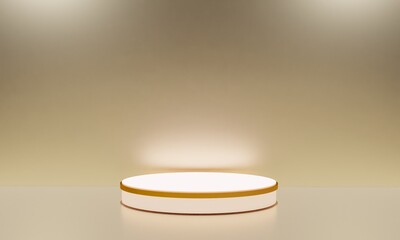 Scene with podium for mock up presentation in minimalism style with copy space, 3d render abstract background