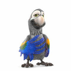 parrot cartoon is saying hello it is me